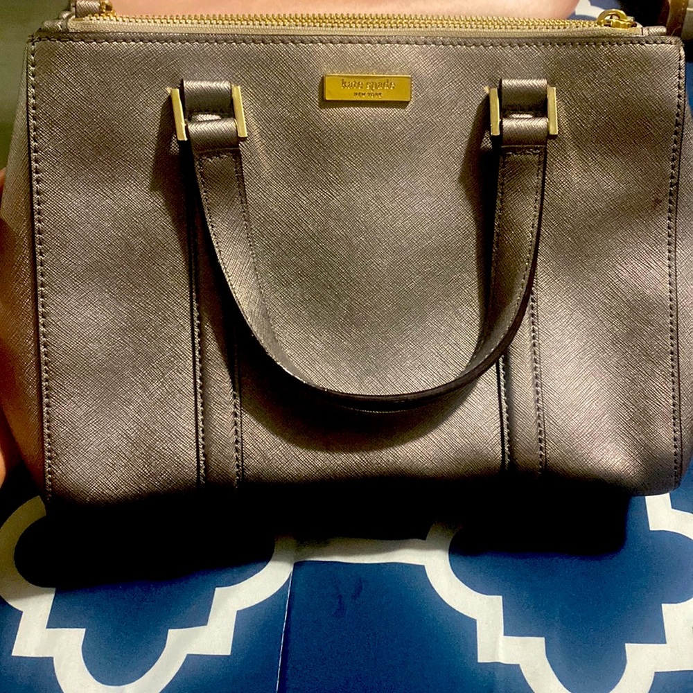 Kate spade Metallic gray bag. Barely used